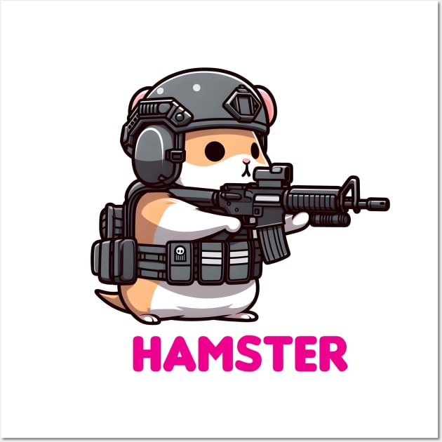 Tactical Hamster Wall Art by Rawlifegraphic